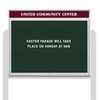 42x42 Free Standing Outdoor Message Center with Letter Board with Header