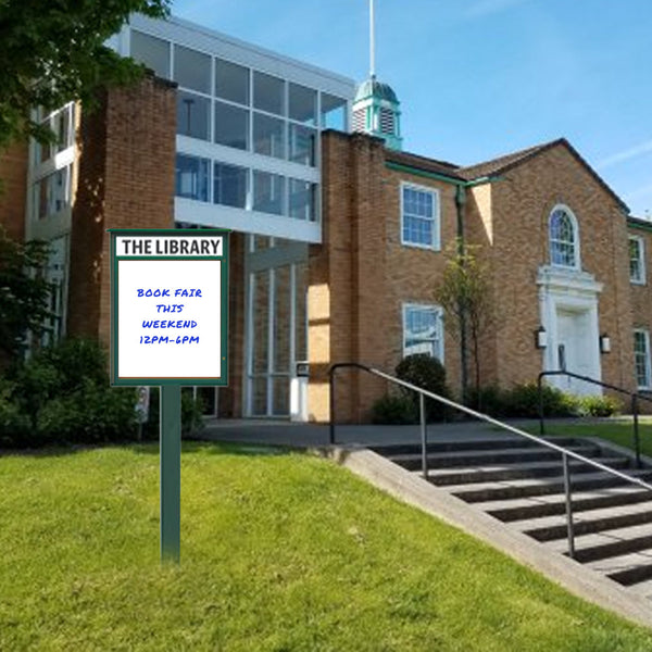 11" x 14" Viewable Area Magnetic White Dry Erase Board Outdoor Message Center with Header and Post (Left Hinged Single Door)