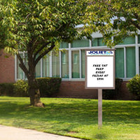 11" x 17" Viewable Area Magnetic White Dry Erase Board Outdoor Message Center with Header and Post (Left Hinged Single Door)