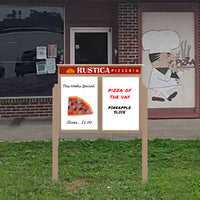 18" x 24" Viewable Area Magnetic White Dry Erase Board Outdoor Message Center with Header and Posts (Single Door)