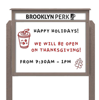 18" x 24" Viewable Area Magnetic White Dry Erase Board Outdoor Message Center with Header and Posts (Single Door)