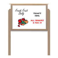 36" x 48" Outdoor Message Center - Magnetic White Dry Erase Board with Posts