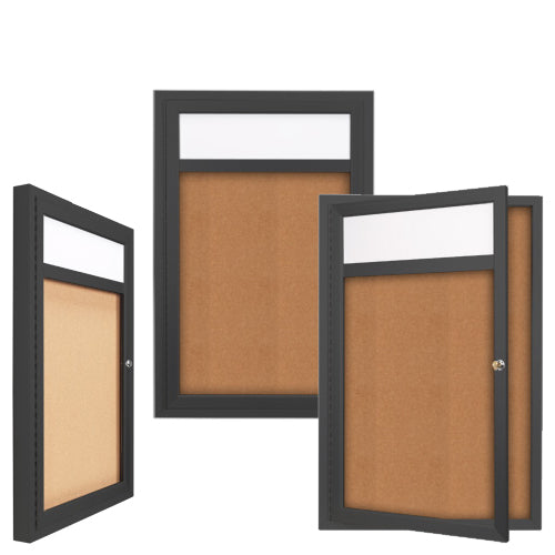 Outdoor Enclosed Bulletin Boards with Header 11 x 17 (Single Door)