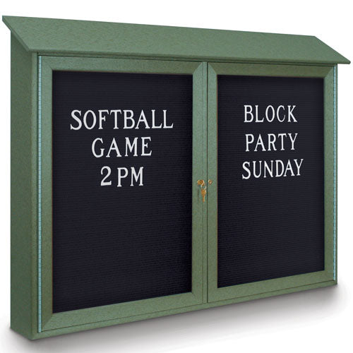 DOUBLE DOOR 48 x 36 MESSAGE CENTER LETTERBOARD (SHOWN in WOODLAND GREEN)