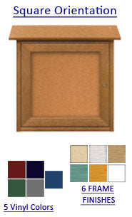 20" x 20" Outdoor Message Center Cork Board | LEFT Hinged - Single Door Information Board