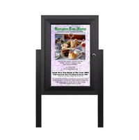 Outdoor Enclosed Menu Cases with Lights & Legs (11" x 17" Portrait Menus) Sizes