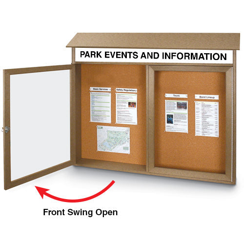 60x48 Message Center Hinged with 2 Doors (OPEN VIEW)
