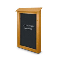 24x48 Outdoor Message Center LEFT Hinged with Letter Board - Eco-Friendly Recycled Plastic Enclosed Information Board