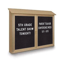 Two Door 45x30 Weatherproof Enclosed Outdoor Message Center Letter Boards Wall Mount