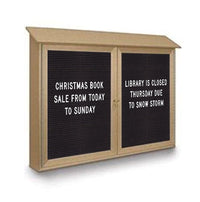 Two Door 60x24 Weatherproof Enclosed Outdoor Message Center Letter Boards Wall Mount