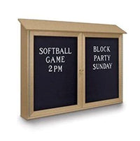 Two Door 60x30 Weatherproof Enclosed Outdoor Message Center Letter Boards Wall Mount