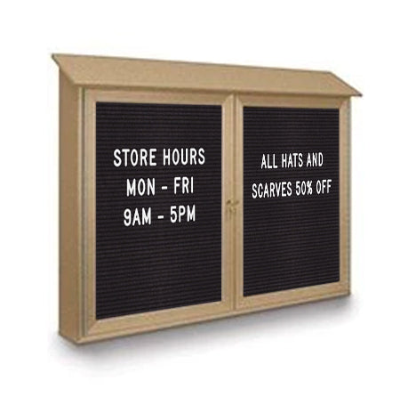 Two Door 60x40 Weatherproof Enclosed Outdoor Message Center Letter Boards Wall Mount