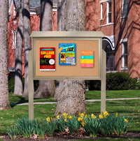 40x60 Outdoor XL Message Center with Cork Board with POSTS - Eco-Friendly Recycled Plastic Enclosed Information Board