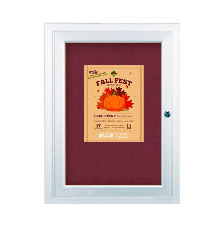 Outdoor Enclosed Bulletin Board Display Case 22 x 28 | All-Weather, Single Door Locking Metal Cabinet