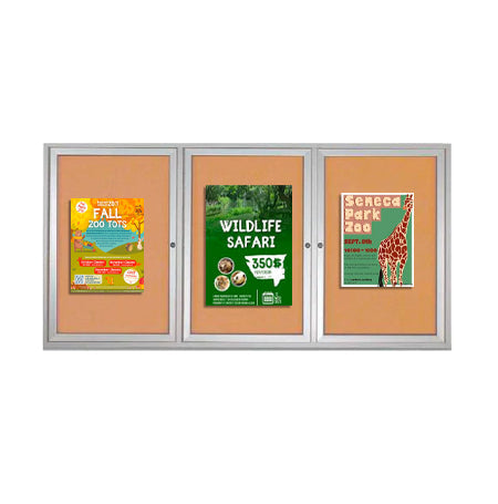 SwingCase 96 x 36 Outdoor Enclosed Bulletin Boards 3 DOOR