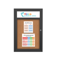 Outdoor Enclosed Bulletin Boards with Header 19 x 24 (Single Door)