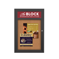 Outdoor Enclosed Bulletin Boards with Header 24 x 36 (Single Door)