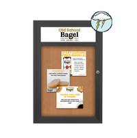 Outdoor Enclosed Bulletin Boards with Header 27 x 40 (Single Door)