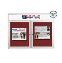 Enclosed Outdoor Bulletin Boards 60" x 36" with Message Header (2 DOOR)