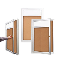 Outdoor Enclosed Bulletin Boards 30 x 40 with Header & Light (Single Door)