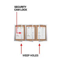 84 x 24 Enclosed Outdoor Bulletin Boards with Lights (3 DOORS)