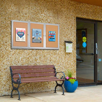 96 x 36 Enclosed Outdoor Bulletin Boards with Lights (3 DOORS)