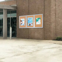 96 x 48 Enclosed Outdoor Bulletin Boards with Lights (3 DOORS)