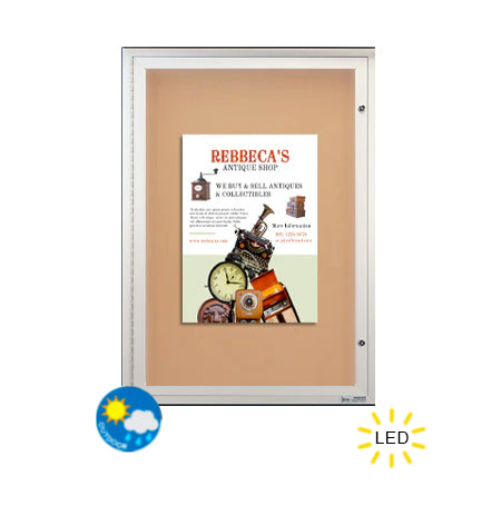 EXTREME WeatherPLUS™ Outdoor Enclosed Bulletin Boards with LED LIGHTS | Wall Metal Display Cases in 15+ Sizes and Custom