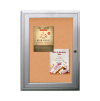 18 x 24 Outdoor Enclosed Bulletin Board | Smooth Radius Edge Corners Metal Cabinet in Four Finishes