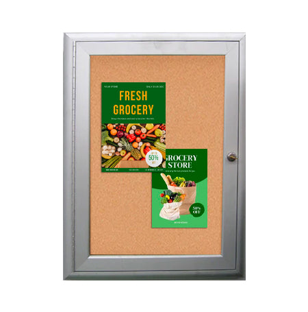 24 x 36 Outdoor Enclosed Bulletin Board | Smooth Radius Edge Corners Metal Cabinet in Four Finishes