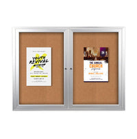 40x40 Enclosed Outdoor Bulletin Boards with Radius Edge (2 DOORS)