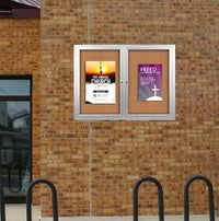 60x36 Enclosed Outdoor Bulletin Boards with Radius Edge (2 DOORS)