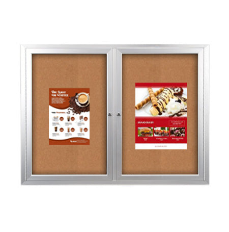 72x48 Enclosed Outdoor Bulletin Boards with Radius Edge (2 DOORS)