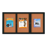 84x24 Enclosed Outdoor Bulletin Boards with Radius Edge (3 DOORS)