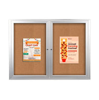 84x24 Enclosed Outdoor Bulletin Boards with Radius Edge (2 DOORS)