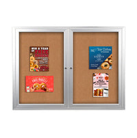 84x48 Enclosed Outdoor Bulletin Boards with Radius Edge (2 DOORS)