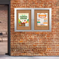 84x48 Enclosed Outdoor Bulletin Boards with Radius Edge (2 DOORS)