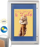 Extreme WeatherPlus Radius Edge Outdoor Bulletin Board Display Case with LED Lighting | Available in 4 Frame Finishes