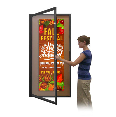 24x60 Extra Large Outdoor Enclosed Bulletin Board SwingCases | Single Locking Door