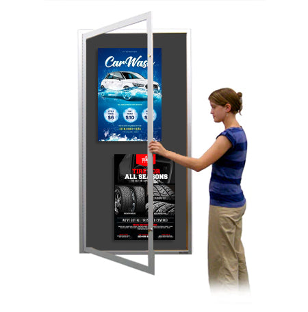 SwingCase Extra Large 36x72 Outdoor Enclosed Bulletin Board with XL Single Door Metal Cabinet