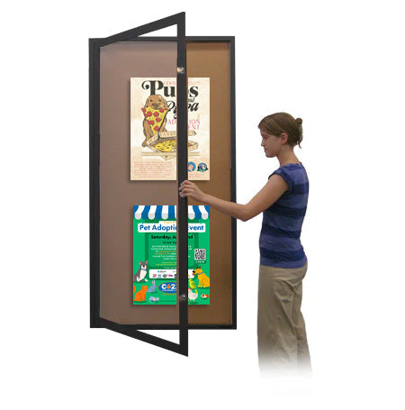 36x96 Extra Large Outdoor Enclosed Bulletin Board SwingCases (Single Door)