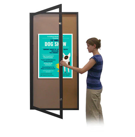 48x48 Extra Large Outdoor Enclosed Bulletin Board SwingCase | XL Metal Cabinet with Single Locking Door