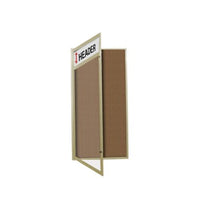 Extra Large Outdoor Enclosed Bulletin Board 24 x 72 Swing Cases with Header and Lights (Radius Edge)