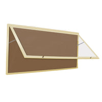 Extra Large Outdoor Enclosed Bulletin Board 24 x 84 Swing Cases with Header and Lights (Radius Edge)