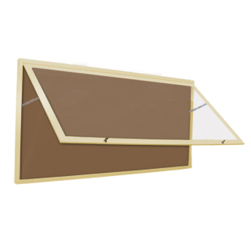 Extra Large Outdoor Enclosed Bulletin Board 36 x 72 Swing Cases with Header and Lights (Radius Edge)