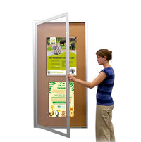 Extra Large 36x84 Outdoor Enclosed Bulletin Board Swing Cases with Lights (Single Door)