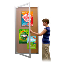 Extra Large 48x60 Outdoor Enclosed Bulletin Board Swing Cases with Lights (Single Door)