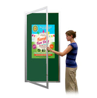 Extra Large 48x96 Outdoor Enclosed Bulletin Board Swing Cases with Lights (Single Door)