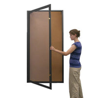 Extra Large 48x48 Outdoor Enclosed Bulletin Board Swing Cases with Lights (Single Door)