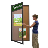 Extra Large Outdoor Enclosed Bulletin Board Display Cases with Header | Radius Edge Corners SwingCase 15+ Sizes